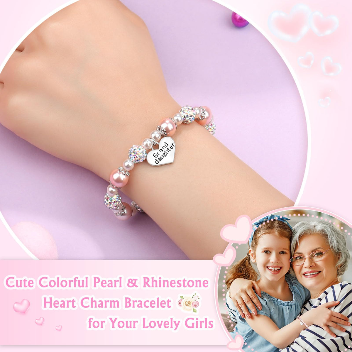 UNGENT THEM Kids Jewelry Girls Charm Bracelets 8 12 10 Granddaughter Gifts