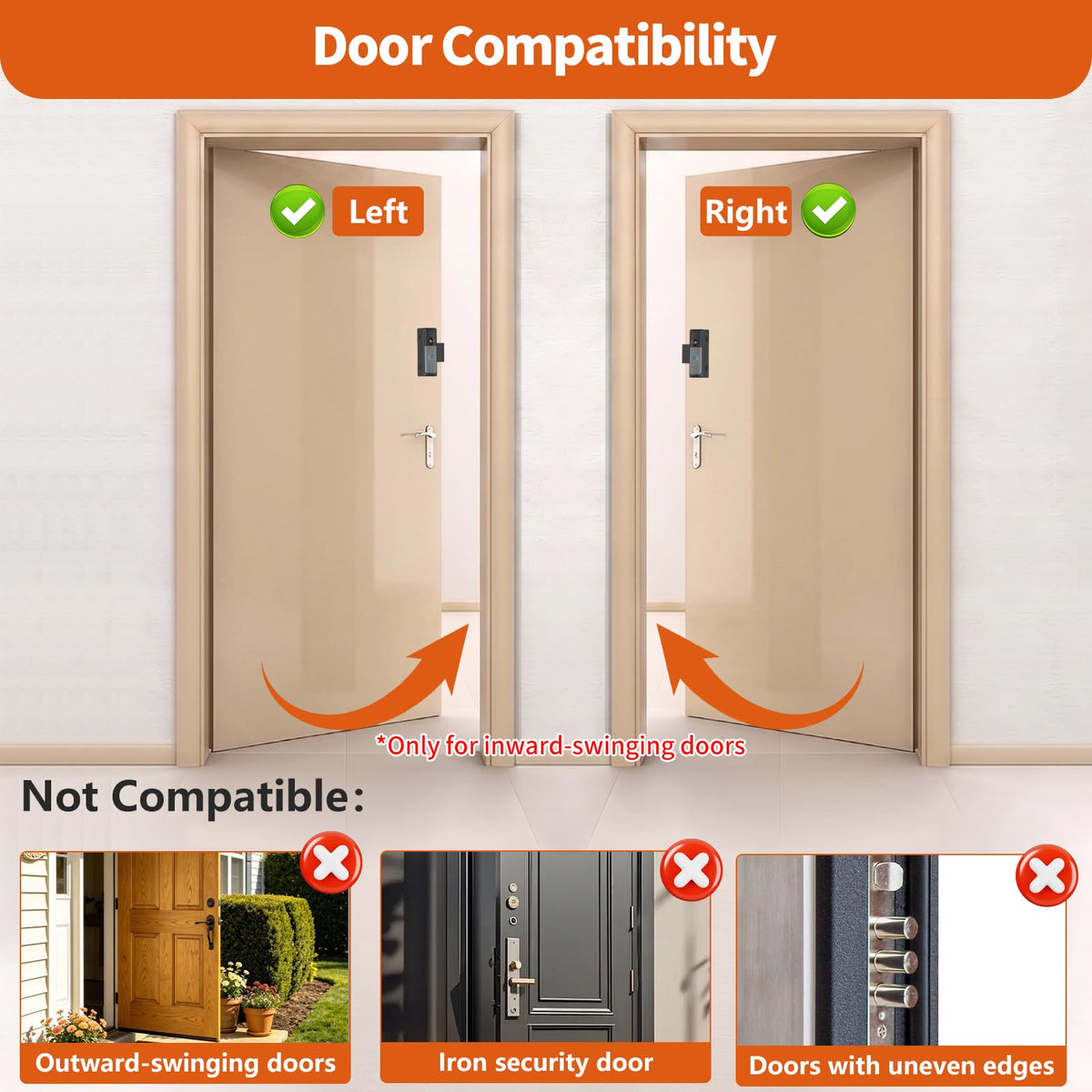 No-Drill Ring/Blink Doorbell Mount with Rain Cover, Anti-Theft Door Bracket Compatible with Battery Doorbell/Plus/Pro(2026 Newest Model), Quick Install Doorbell Camera Holder for Rental Apartment