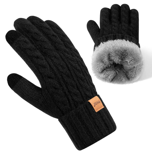Winter Gloves for Women, Touchscreen Cold Weather Thermal Warm Fleece Lined