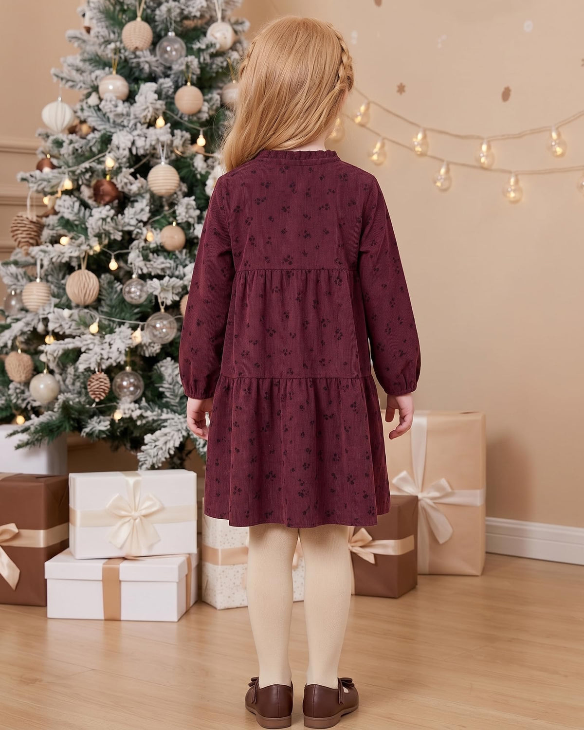 Girls Long Sleeve Red Corduroy Dress Girls Clothes Size 6 7 Fall Outfits
