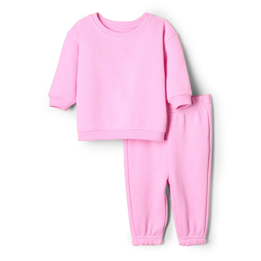 Amazon Essentials x Sofia Grainge Unisex Toddlers' Sweatshirt & Sweatpant Set, Pink, 3T