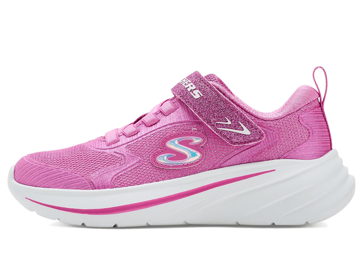 Skechers Wave 92 Tennis Shoes Sparkle Mesh Athletic Sneakers with Adaptive Closure Machine Washable, Hot Pink Textile/Trim, 13