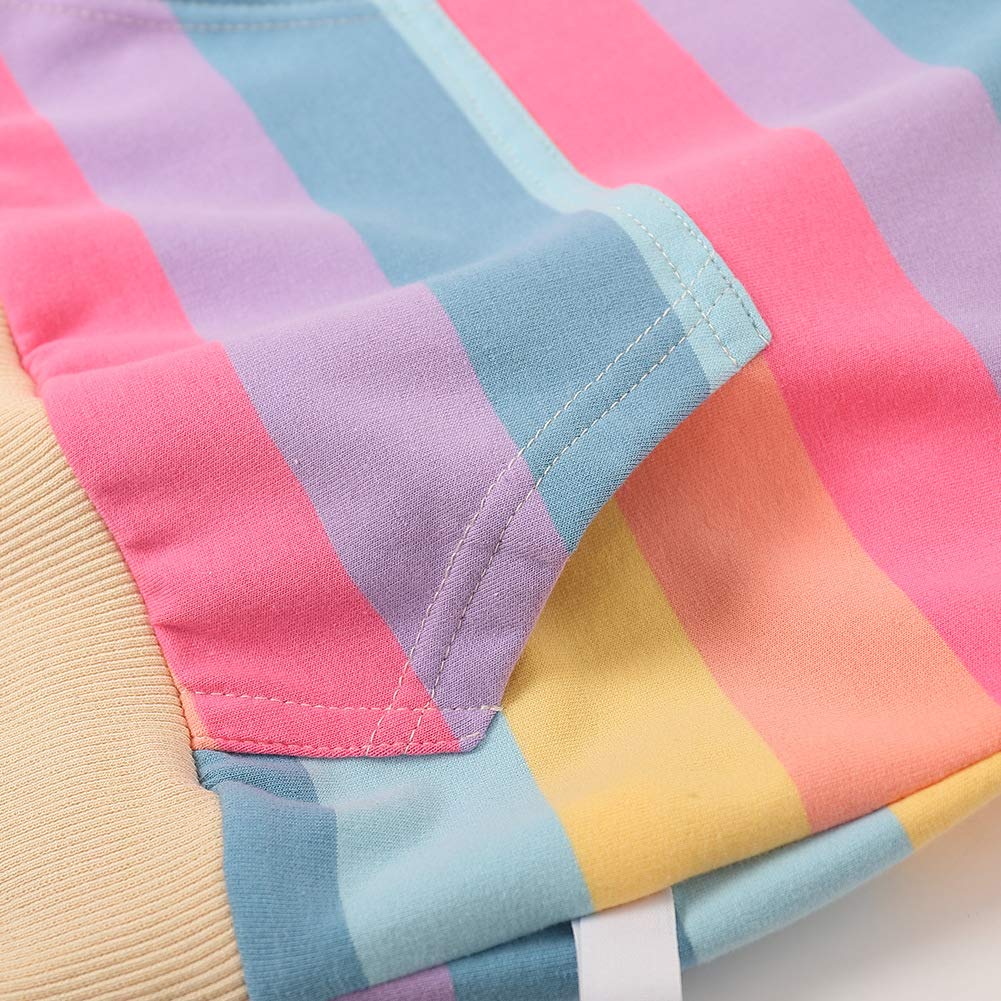 WELAKEN Rainbow Sweatshirts with Unicorn for Girls Toddler & Kids II Little Girl's Pullover Tops Cotton Hoodies 8 Years