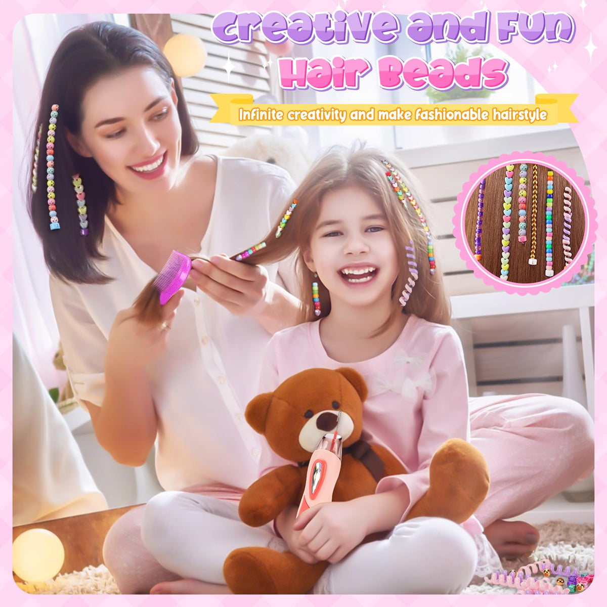 Hair Beads for Girls, Hair Accessories Gifts for 5 6 7 8 9 10 Year Old Kids