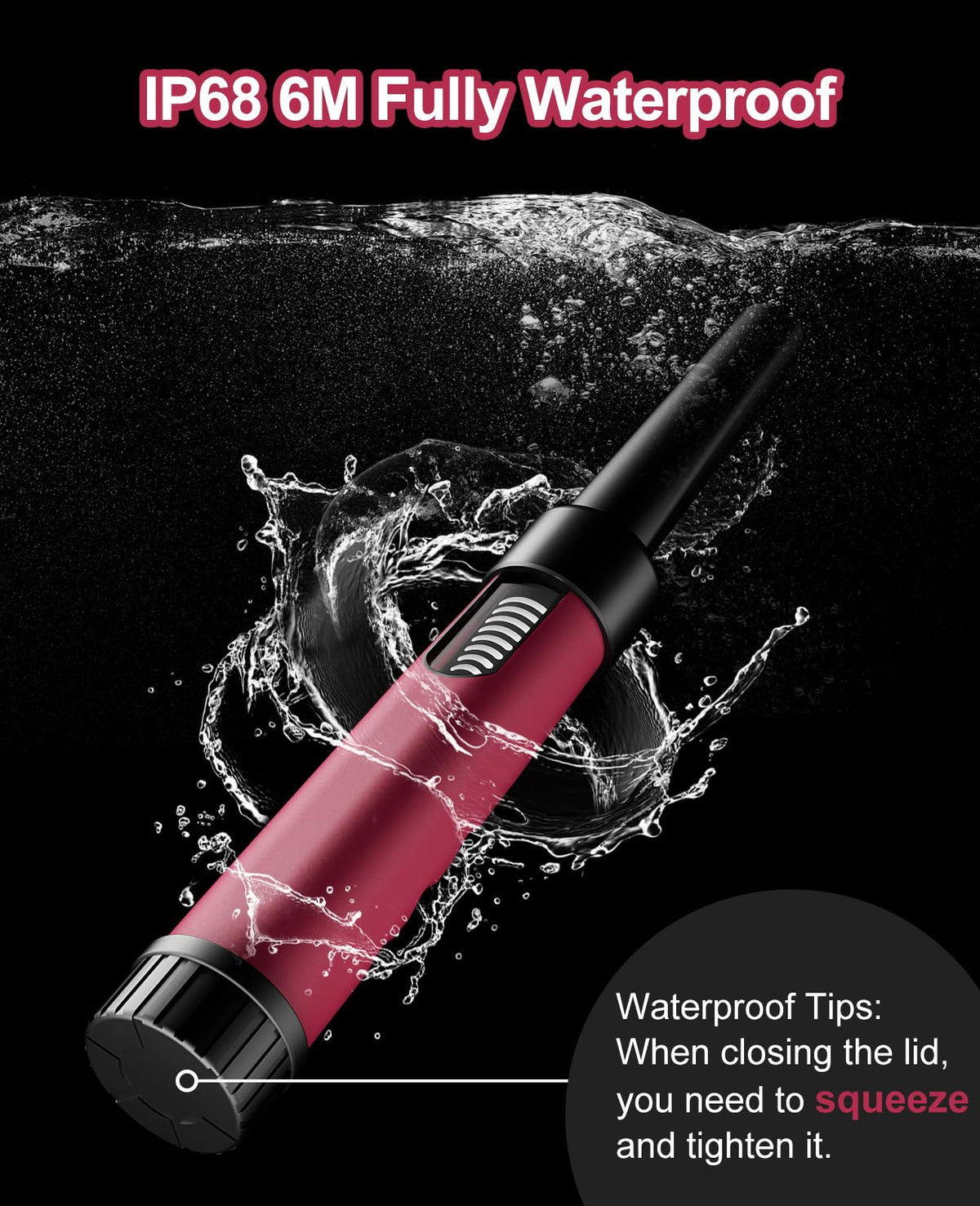 OKESAM Metal Detector Pinpointer for Adults, IP68 Fully Waterproof Metal Detector LCD Signal Display Handheld Pin Pointer Wand Underwater Treasure Hunting 360��Detection High Accuracy LED L