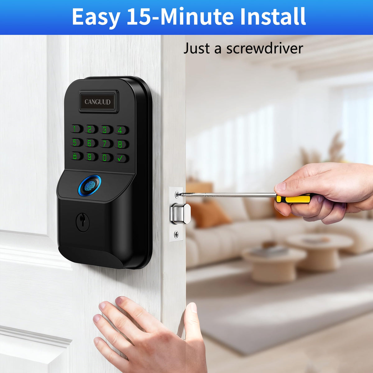 Fingerprint Deadbolt with Keypad for Front Door