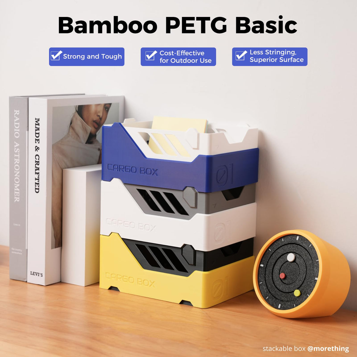 COMTREE Bamboo PETG Basic Refill Filament 1.75mm 1 KG (2.2lbs) with RFID for Bambu Lab A1/X1/P1 Series 3D Printers,Strong Toughness,Outdoor Use,3D Printing Filament,No Spool, +/- 0.03mm (White 30106)