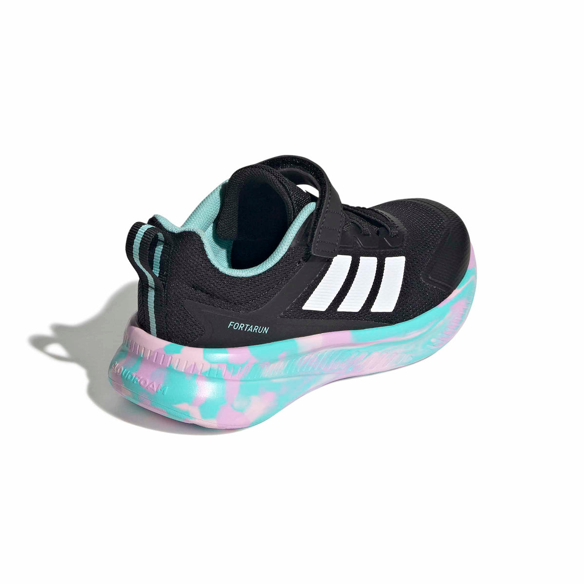 adidas Unisex-Kids Fortarun 4.0, Black/Clear Pink/Flash Aqua, 11.5