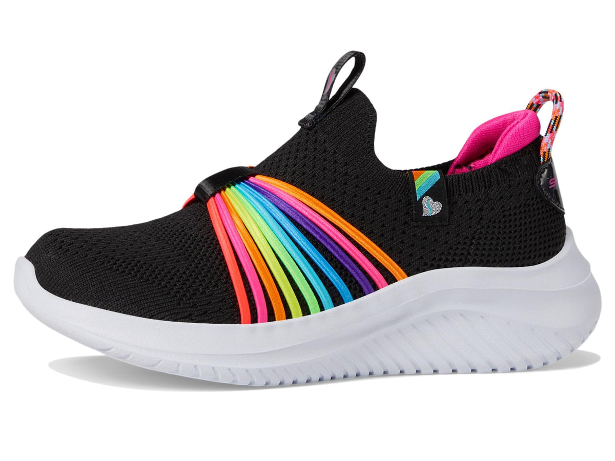Skechers Kids Girls Ultra Flex 3.0 Sneaker, Black/Multi, 13.5 Little Kid