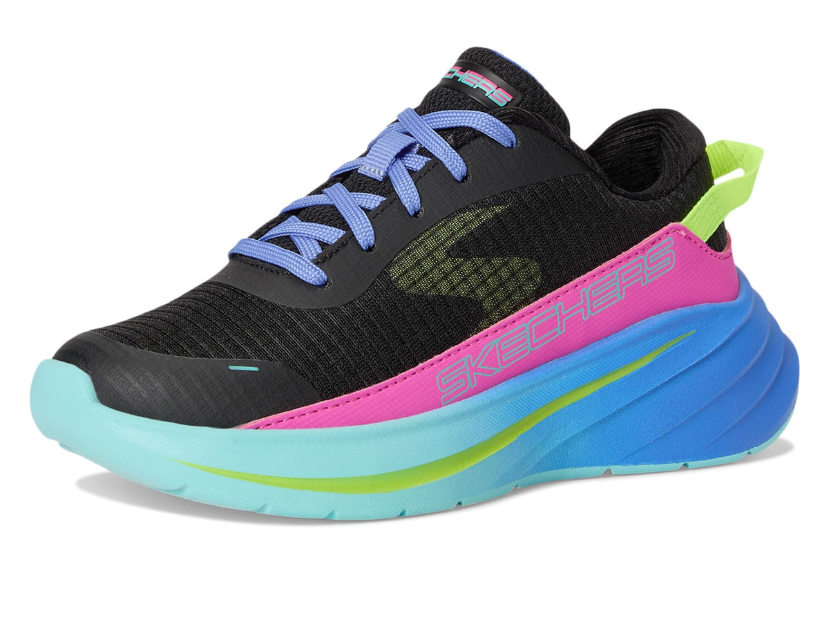 Skechers Kids Girls Wave 92 - Imara Breeze Sneaker, Black/Multi, 4 Big Kid