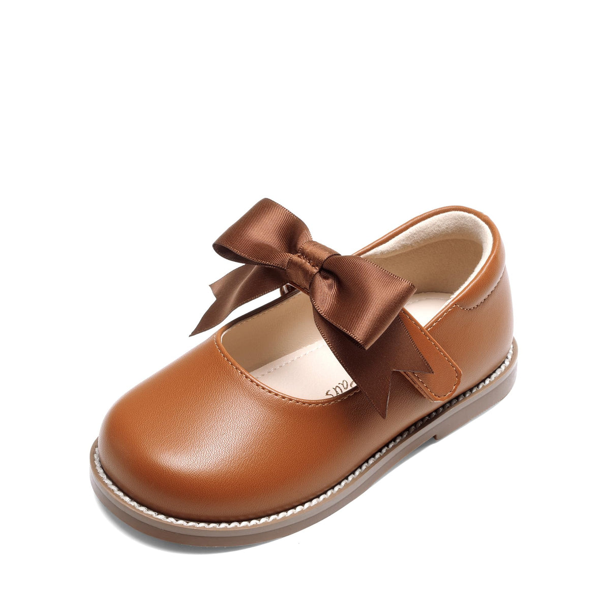 DREAM PAIRS Girls Mary Jane School Flats Dress Shoes,Brown,13 Little Kid