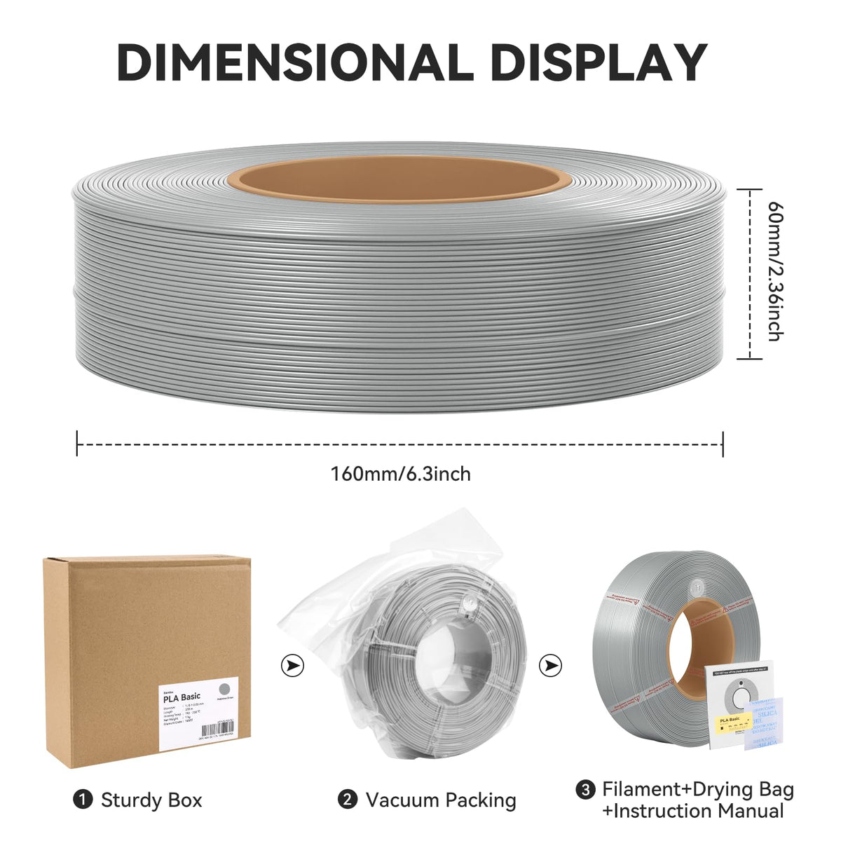 ENOMAKER PLA Basic 3D Printer Filament Refill Jade White 10100