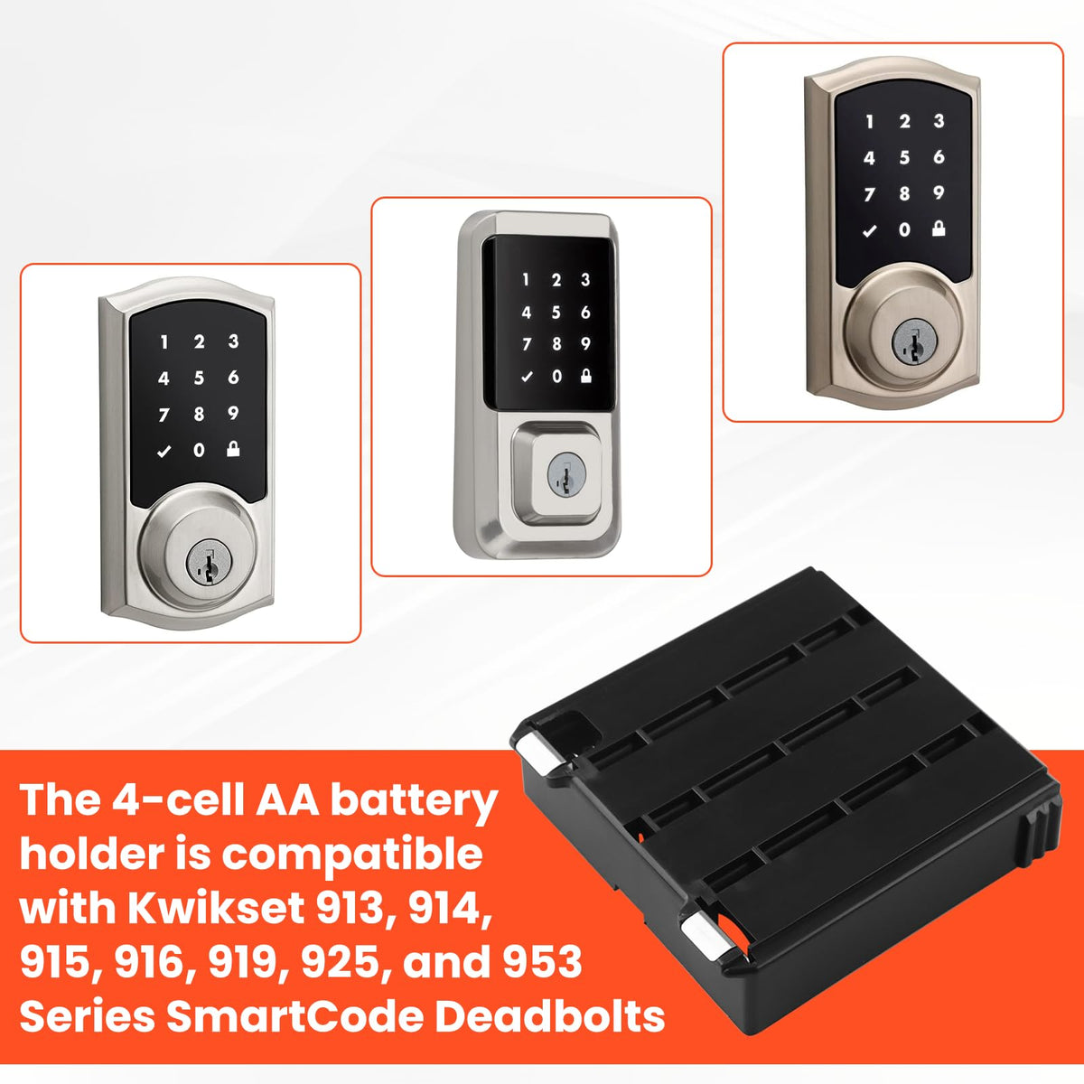 Perfect Pairz 83581 Top Battery Holder for Kwikset Series SmartCode Deadbolts Replacement Part, 4 AA Battery Holder, Smart Keypad Deadbolts Battery Pack Holder