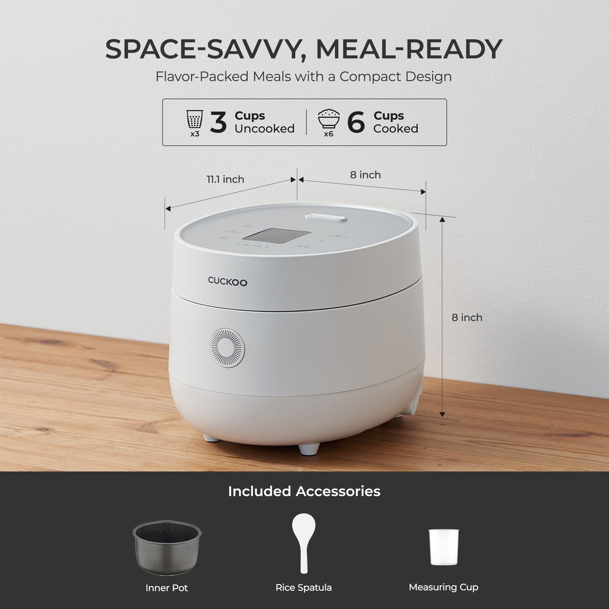 CUCKOO Micom Fuzzy Logic Rice Cooker, 6-Cup Cooked, White, CR-0375FW