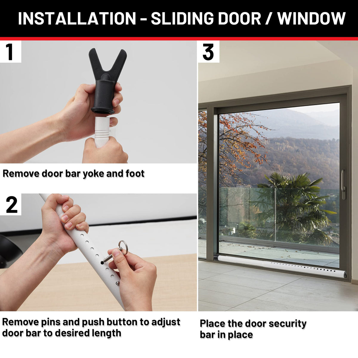 Keplrend Door Security Bar Two-Pack