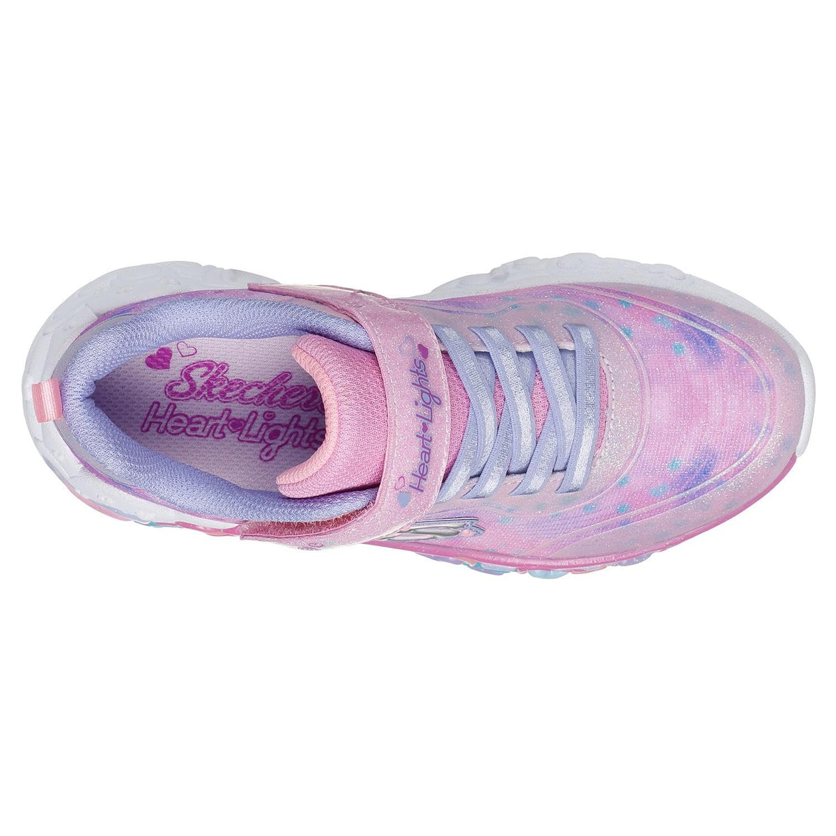 Skechers Kids Girls Eternal Heart Lights Sneaker, Link Pink/Multi, 13 Little Kid