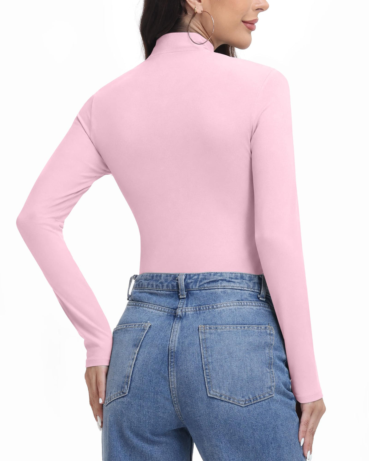 Runhit Women's Thermal Shirt Mock Turtleneck Double-Brushed Long Sleeve Top