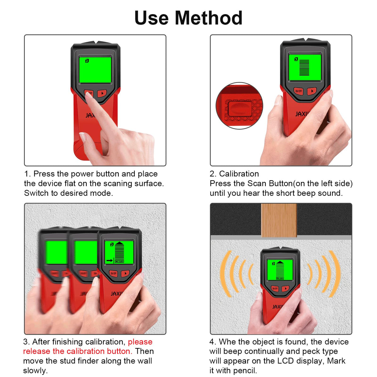 Stud Finder, Upgranded Wood and Metal Stud Detector, Live Wire Detection