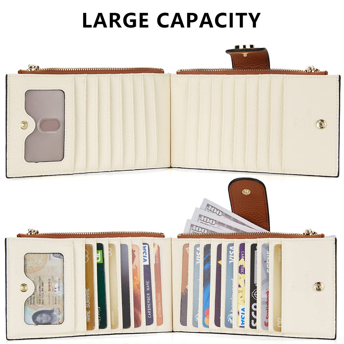 BOSTANTEN Leather Womens Wallet Large RFID Blocking Slim Card Holder