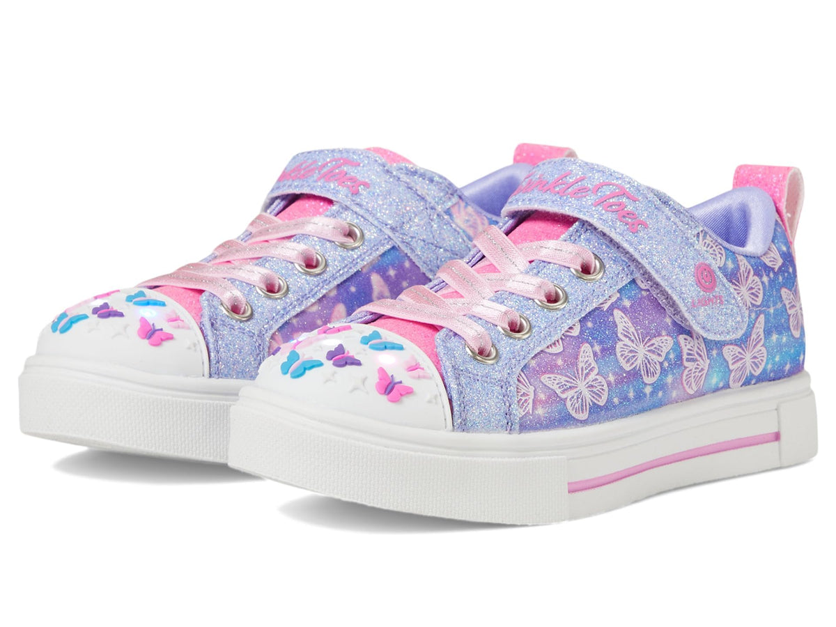 Skechers Kids Twinkle Sparks Sneaker, Lavender/Multi, 1 Little Kid