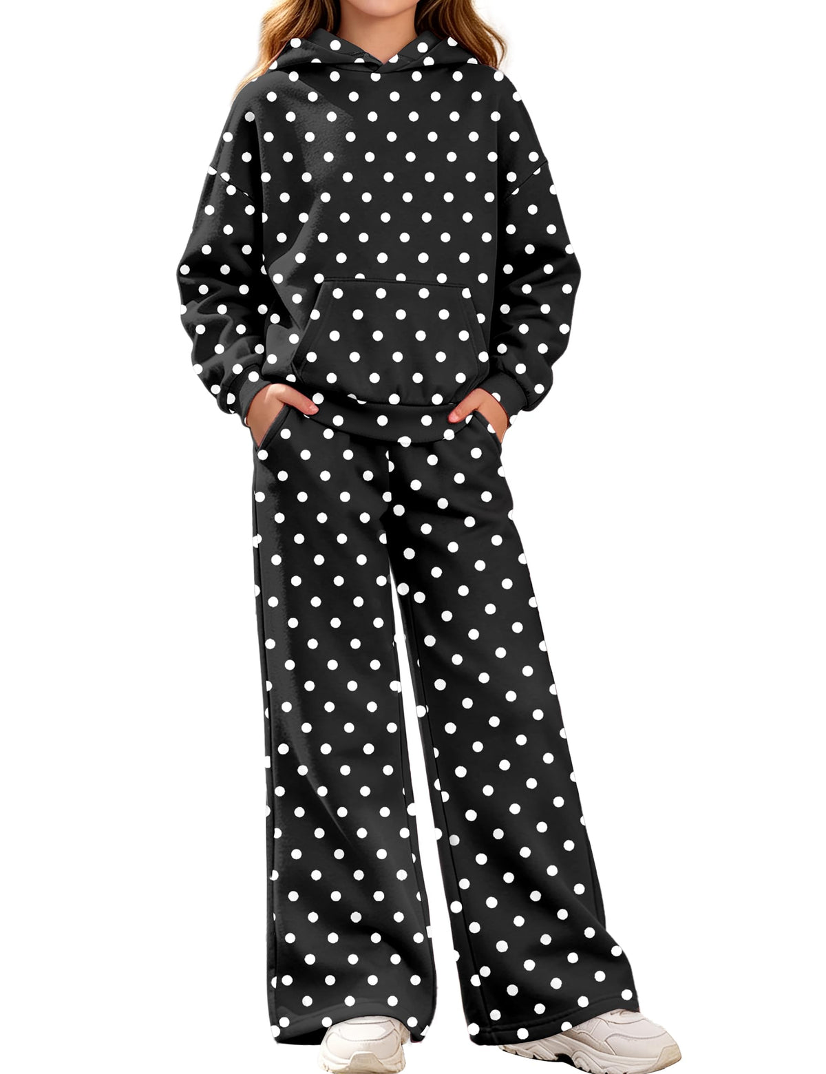 MIGU Clothes for Teen Girls 10-12 Black Hoodie Sweatsuit 2-Piece Outfits