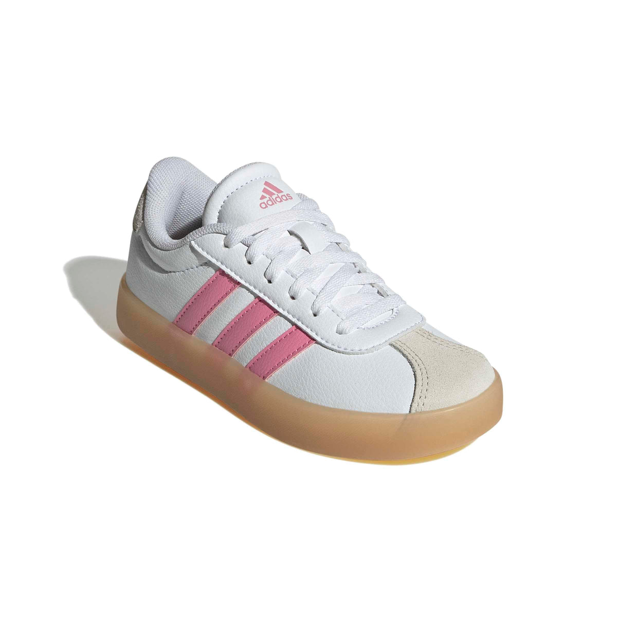 adidas Unisex-Kid's VL Court 3.0, White/Bliss Pink/Alumina, 12