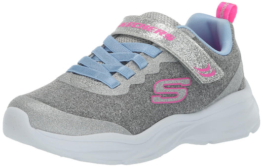 Skechers Kids Power JAMS - Everyday Bestie Sneaker, Light Grey, 9 Toddler