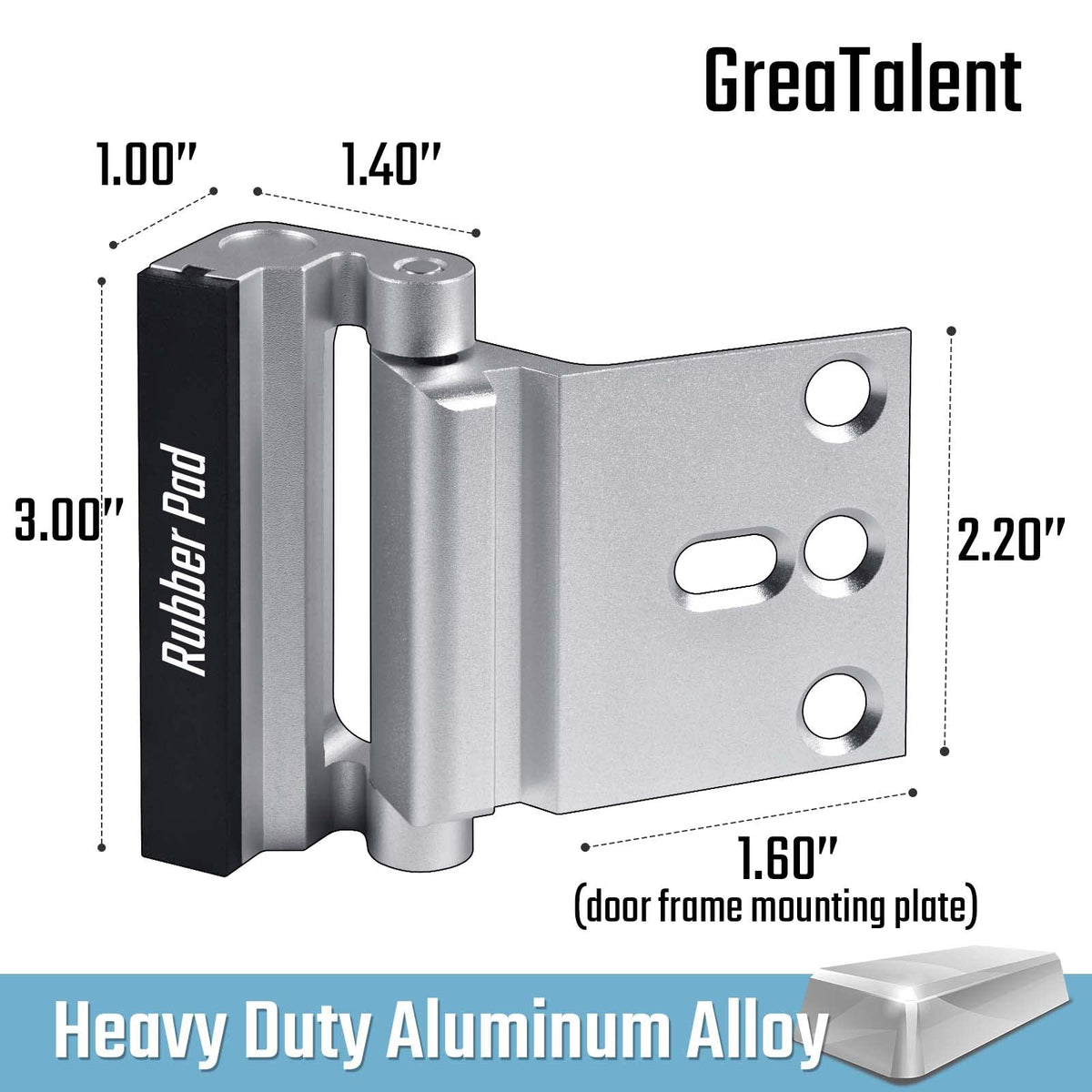 GreaTalent Silver Door Reinforcement Lock