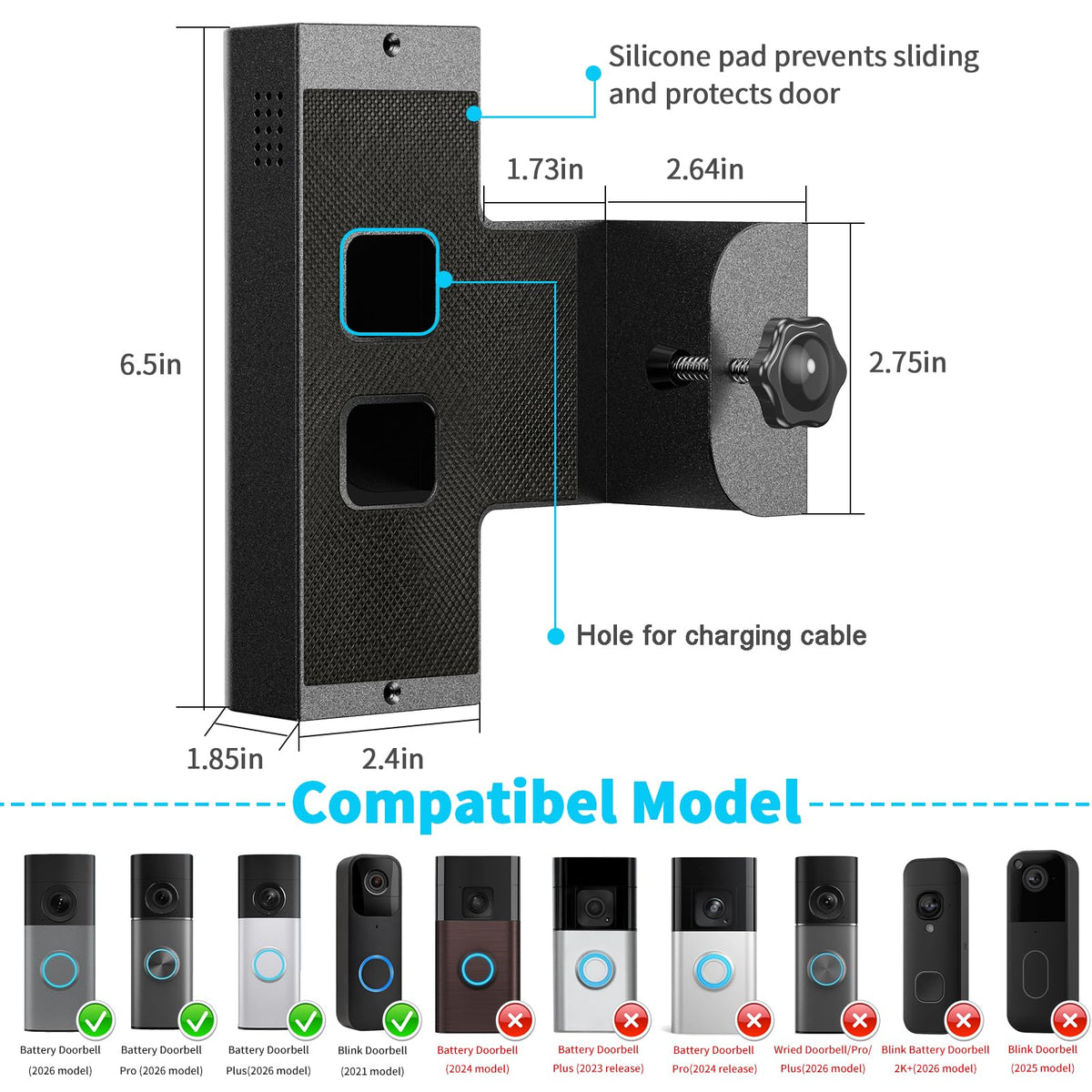 Anti Theft Ring/Blink Doorbell Mount for Battery Doorbell/Pro/Plus(2026)