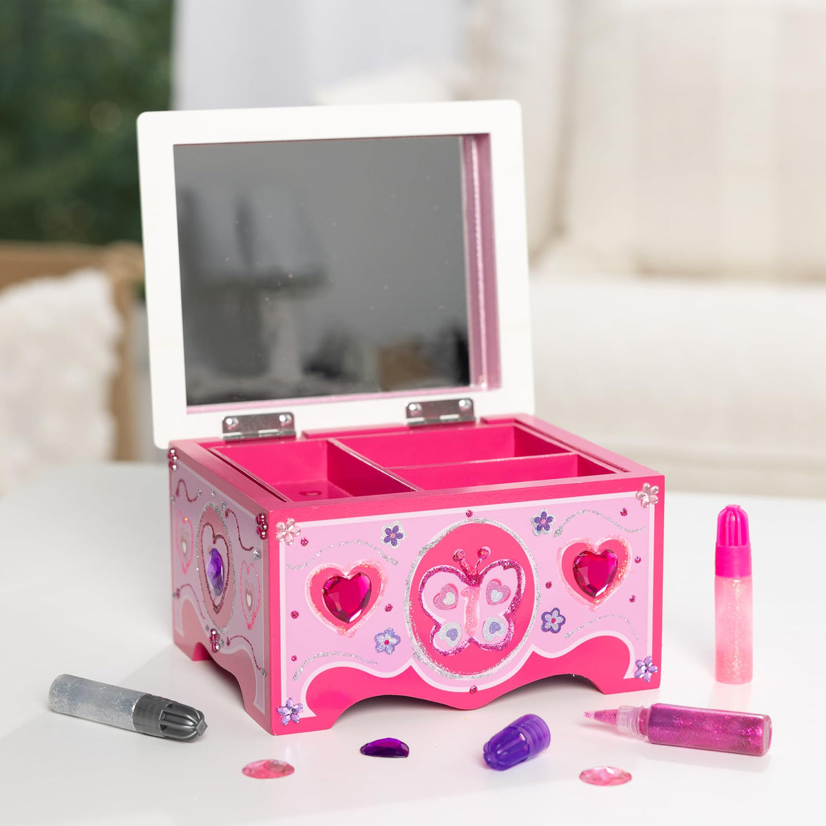 Melissa & Doug Created by Me! Wooden Jewelry Box, Decorate Your Own Craft