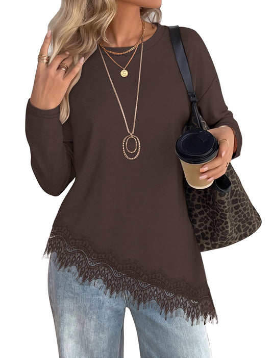 WIHOLL Winter Clothing for Women Work Lace Top Dressy School Outfit Teacher