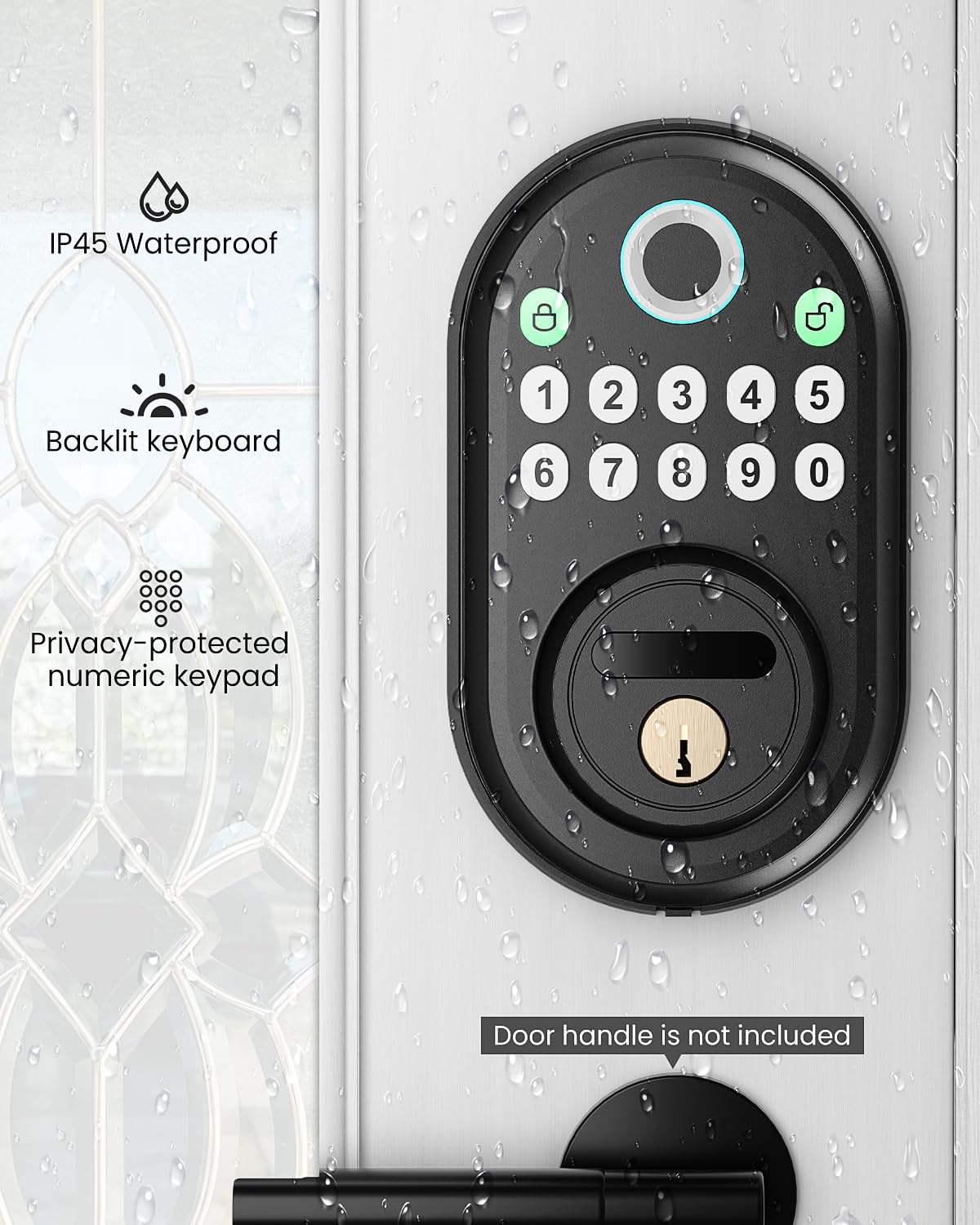 Fingerprint Door Lock for Front Door, Keyless Entry Smart Deadbolt Lock