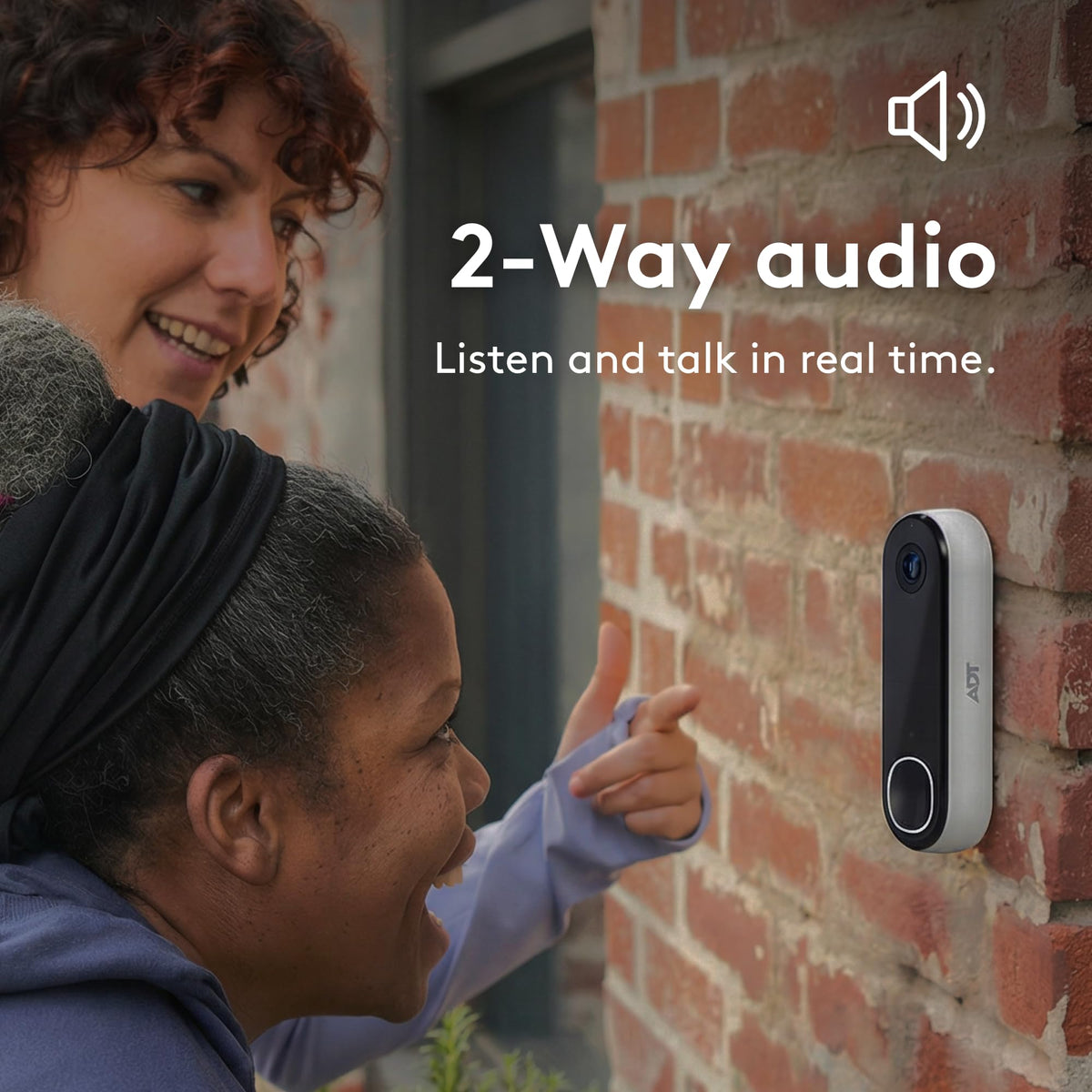 ADT Blu Video Doorbell Camera, 2K HDR, Wireless or Wired, Plan Required