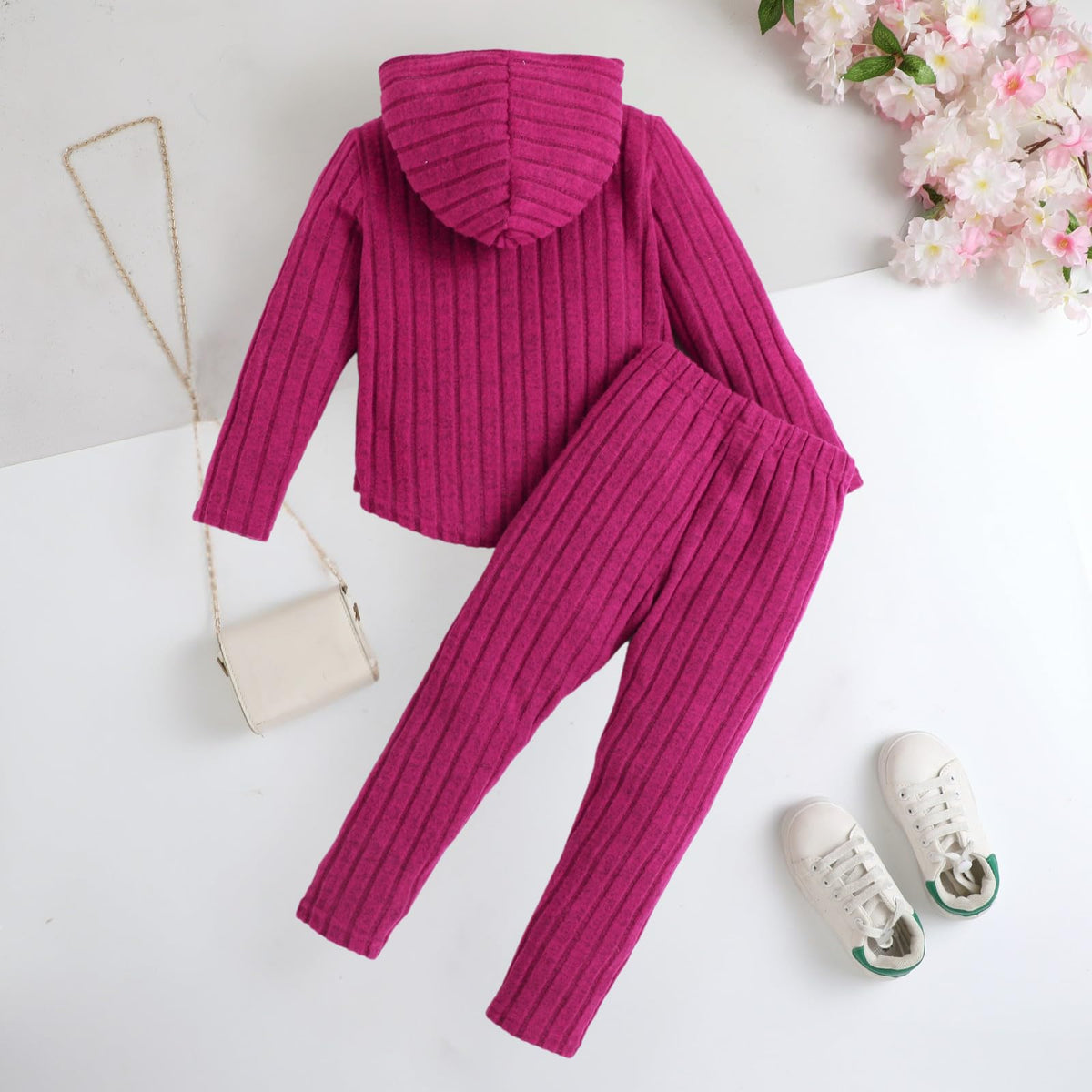 LKALPSQ Toddler Girl Fall Clothes Set Warm Sweatshirt Pants Long Sleeve Sweatsuits Winter Hooded Pullover Outfits Red 7-8T