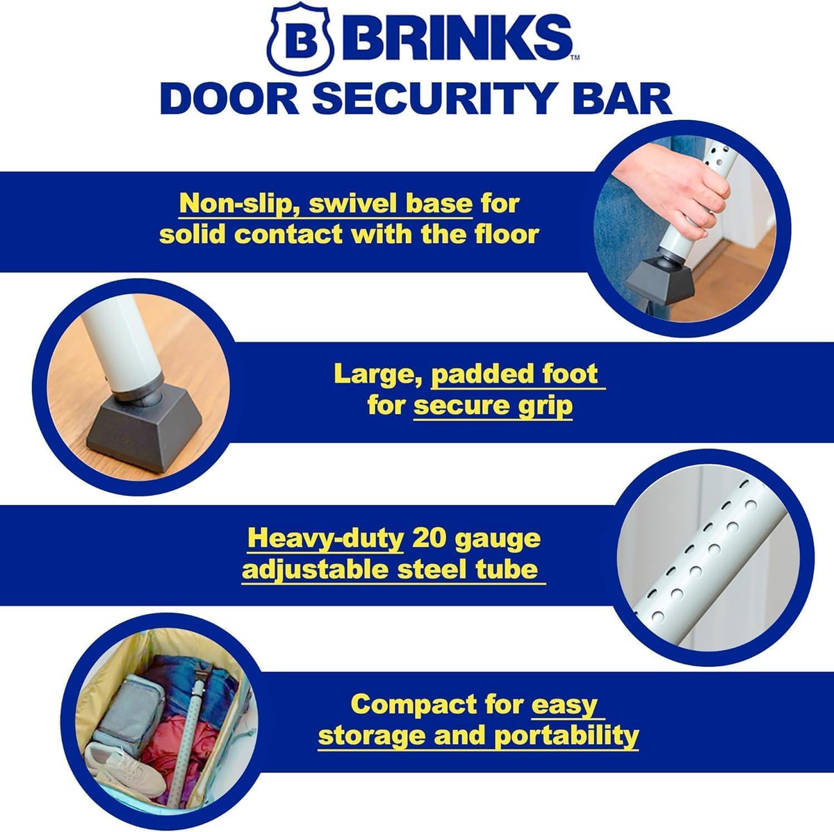 BRINKS Alarm Door Security Bar