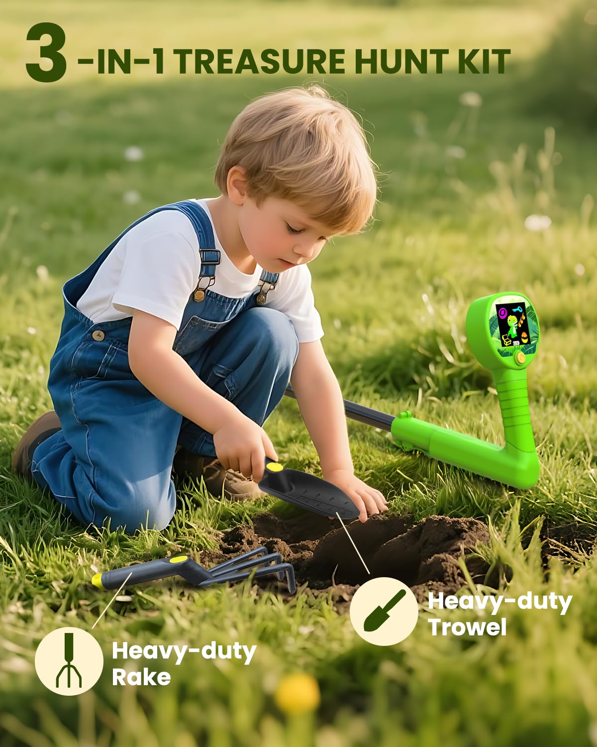 Metal Detector for Kids, Intuitive Color LCD Display, 6.7��� Glowing LED Coil, Kid-Safe Lightweight with Adjustable Handle & 4��� Precision Deepth, Perfect Educational Gift for Ki