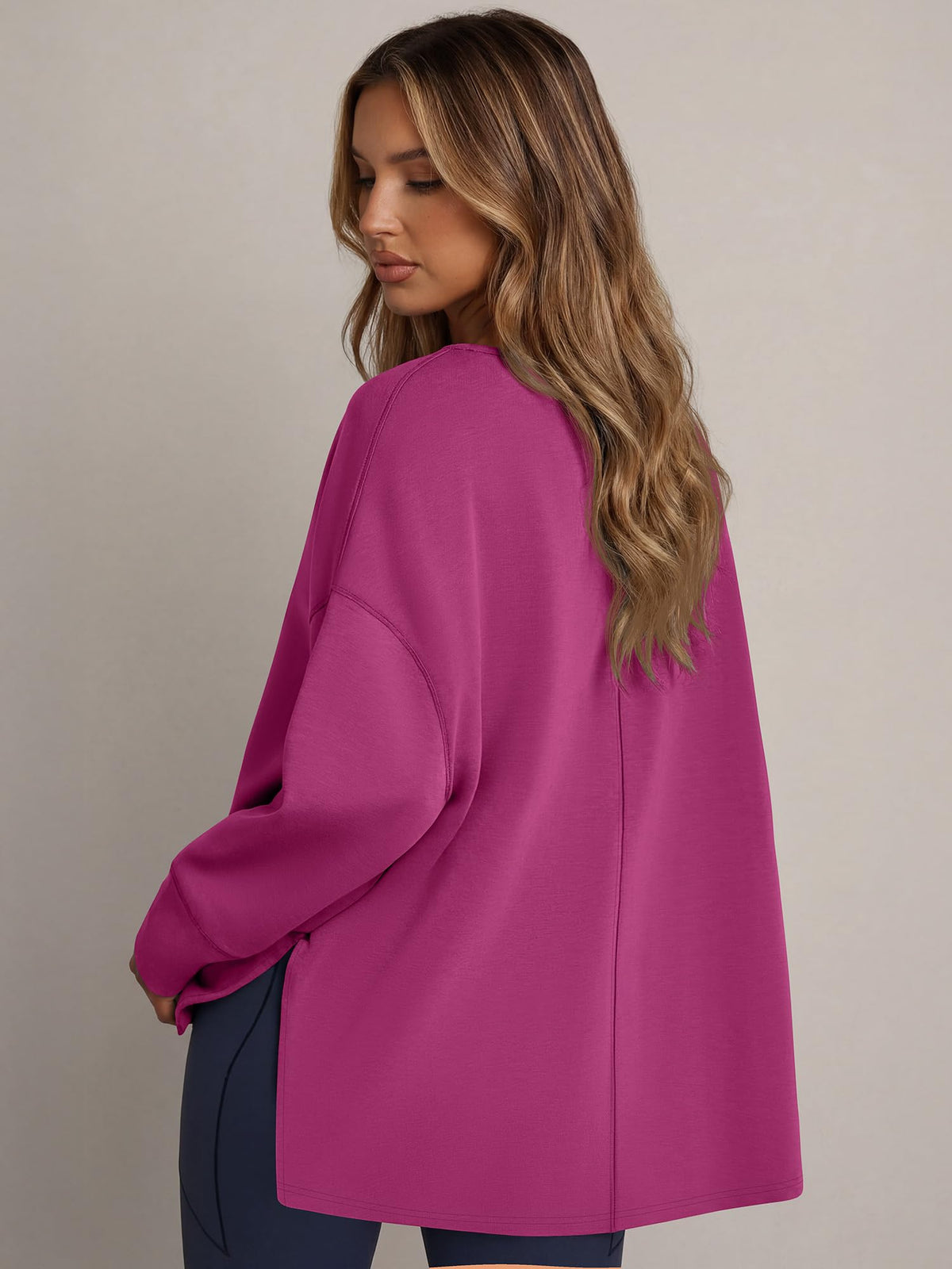 ANRABESS Oversized Sweatshirt for Women Fall lightweight Air Layer Tops