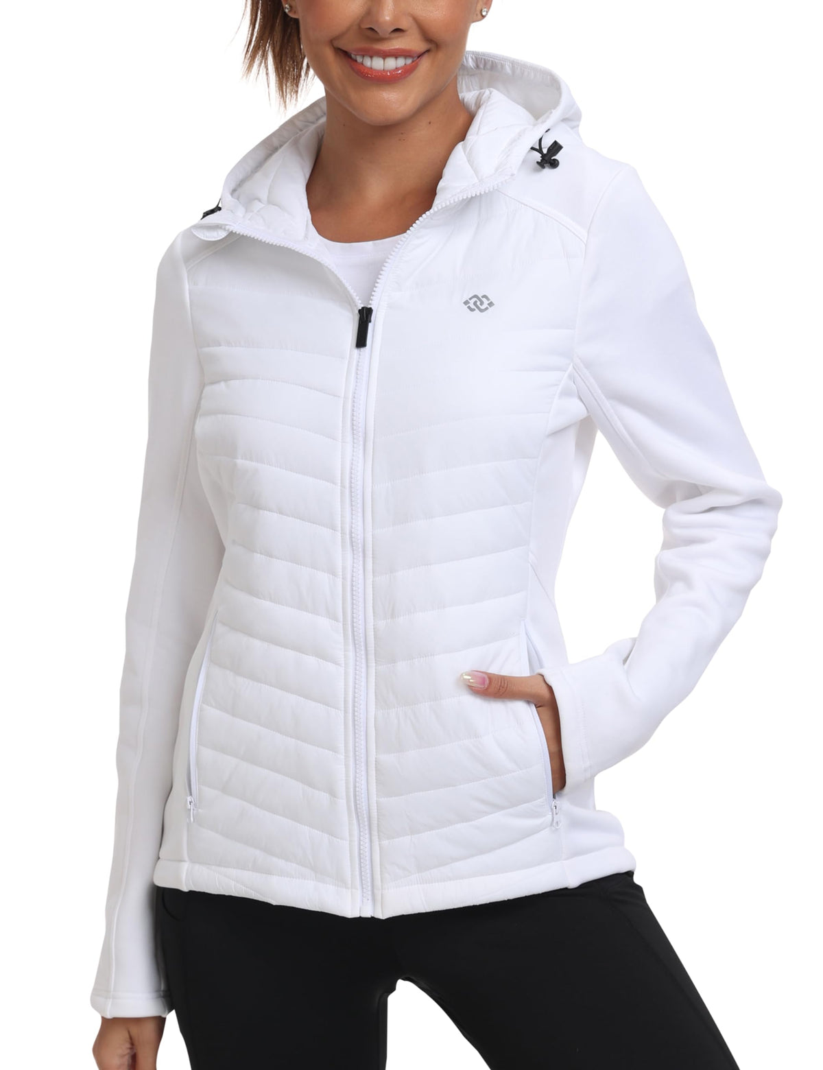MoFiz Women's Softshell Jacket Hood Fleece Lined Warm Lightweight Jacket
