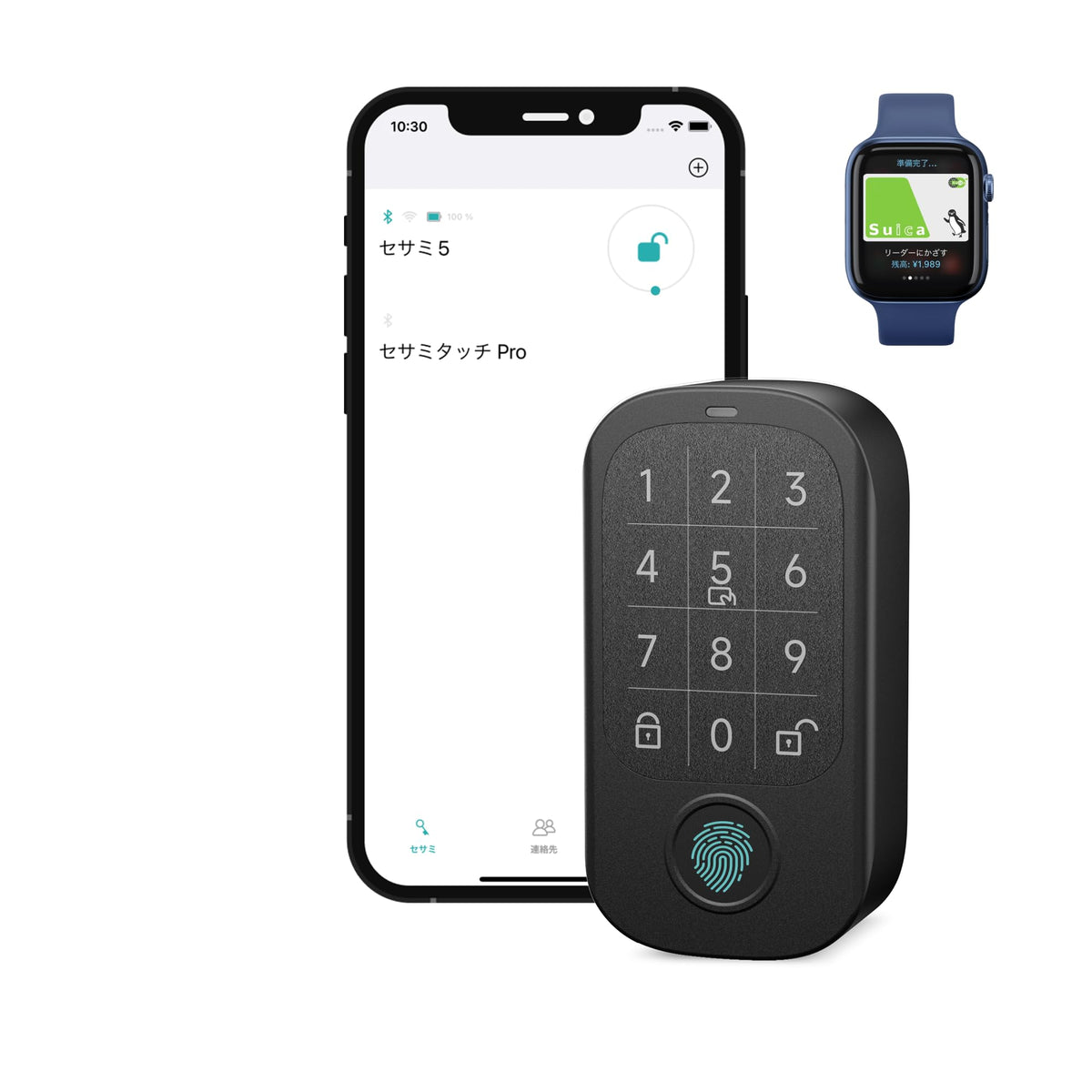 CANDY HOUSE Sesame Touch Pro, Smart Lock, Fingerprint, NFC Card, Passcord, Bluetooth Keyless Entry Door Lock for Front Door, Home, Airbnb, Vacation Rental