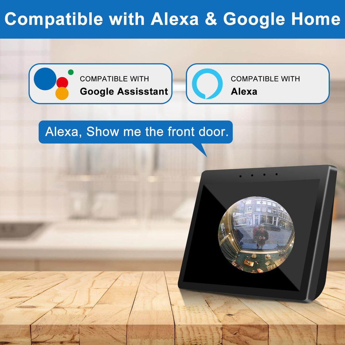 Doorbell Camera Wireless,Head-to-Toe Video - No Subscription Required,2K HD Live View,Two-Way Talk,Smart Video Doorbell with Chime,Motion Alerts,Compatible with Alexa &Google(2.4G WiFi)