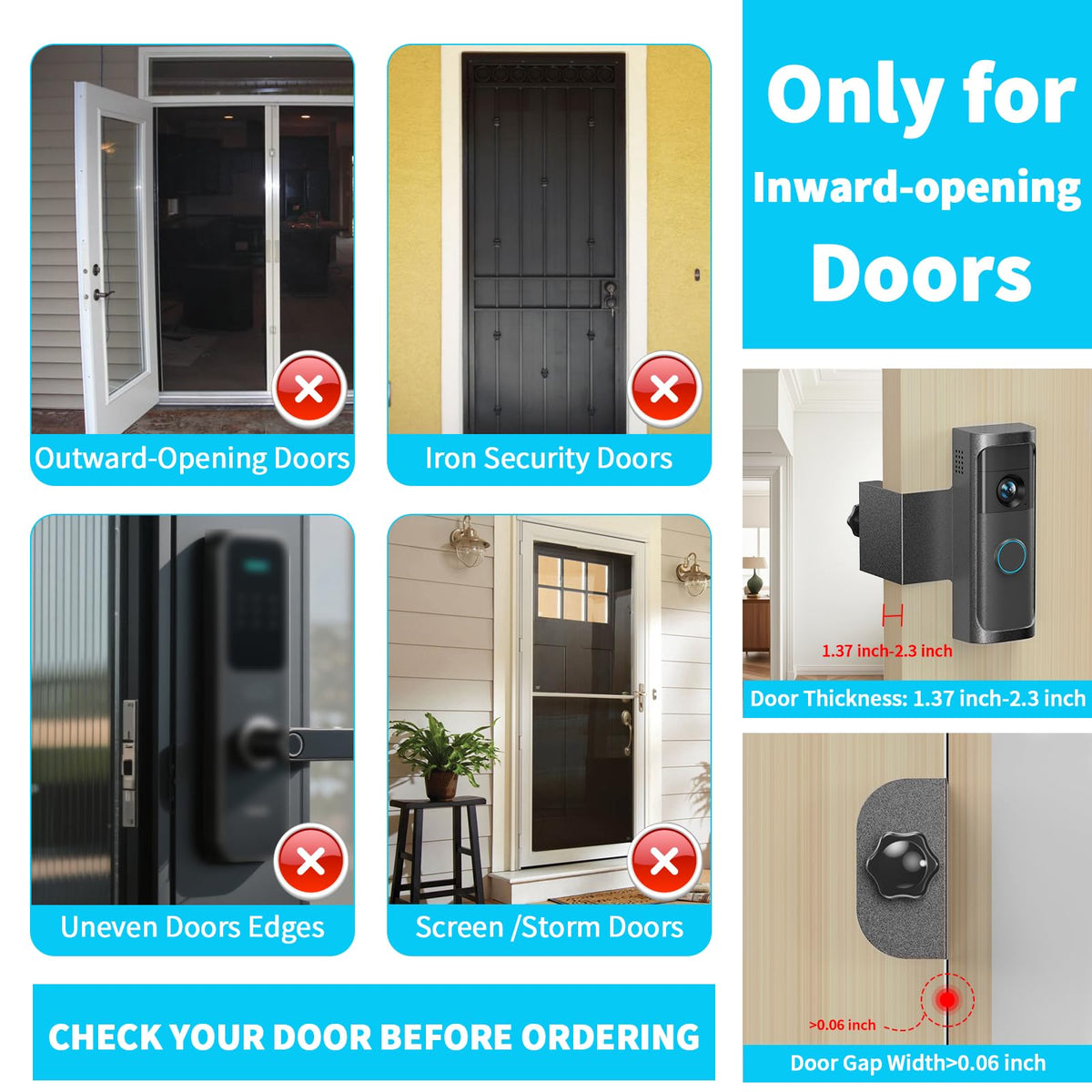 Anti Theft Ring/Blink Doorbell Mount for Battery Doorbell/Pro/Plus(2026)