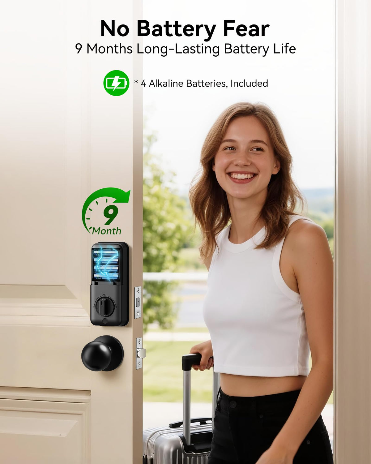 IBLOG Keyless Entry Door Lock with Knob Handle, Fingerprint Smart Lock