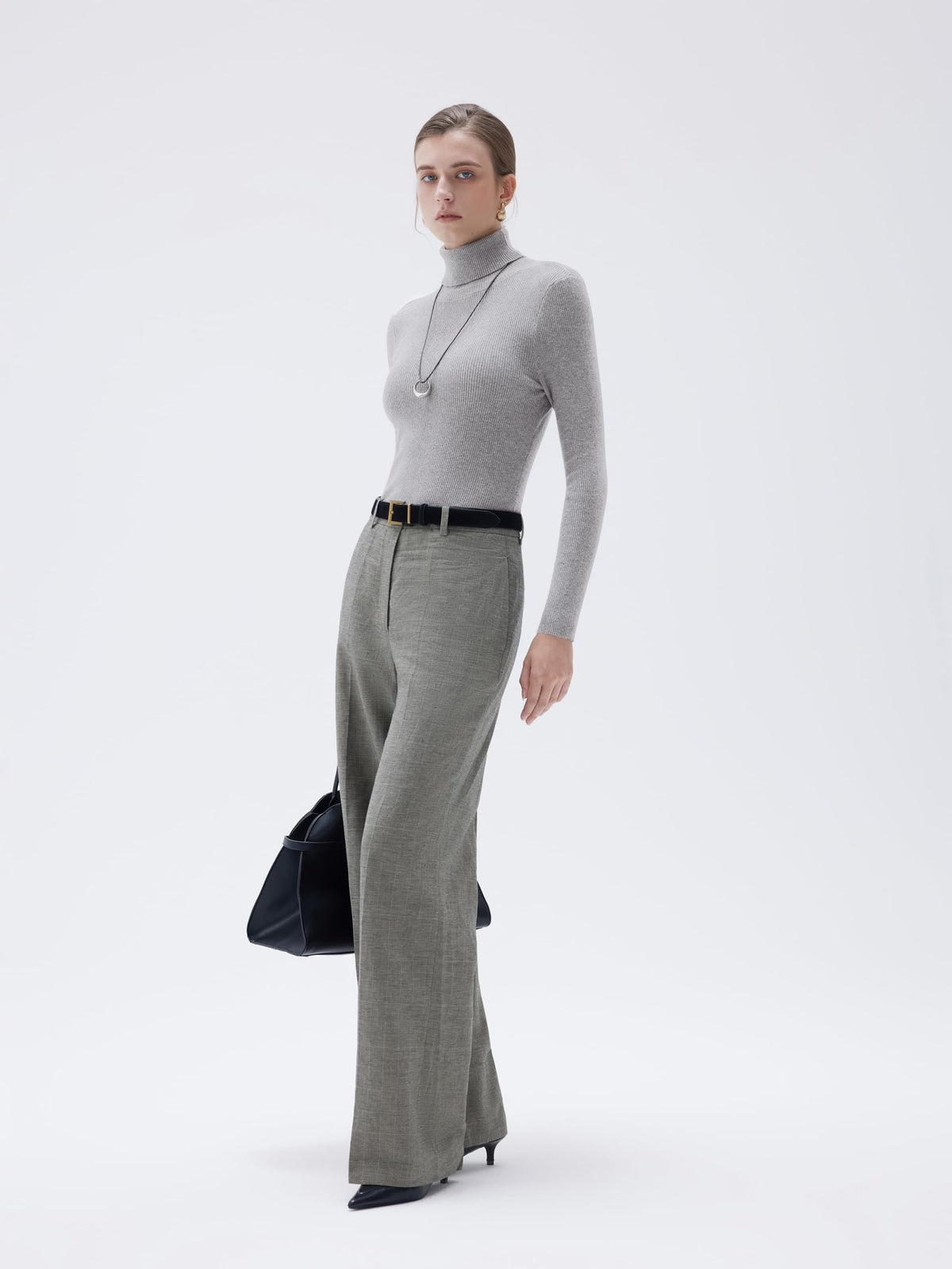 SUUKSESS Women Turtleneck Cashmere Blend Sweater Basic Thermal Tops