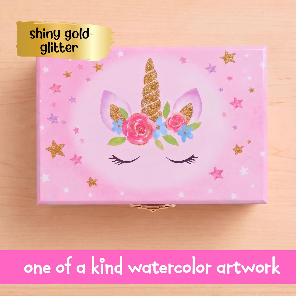 Jewelkeeper Musical Jewelry Box for Girls with Spinning Unicorn, Glitter Rainbow and Stars Design Music Box for Necklace, Earrings, and Accessories, Plays The Beautiful Dreamer Tune