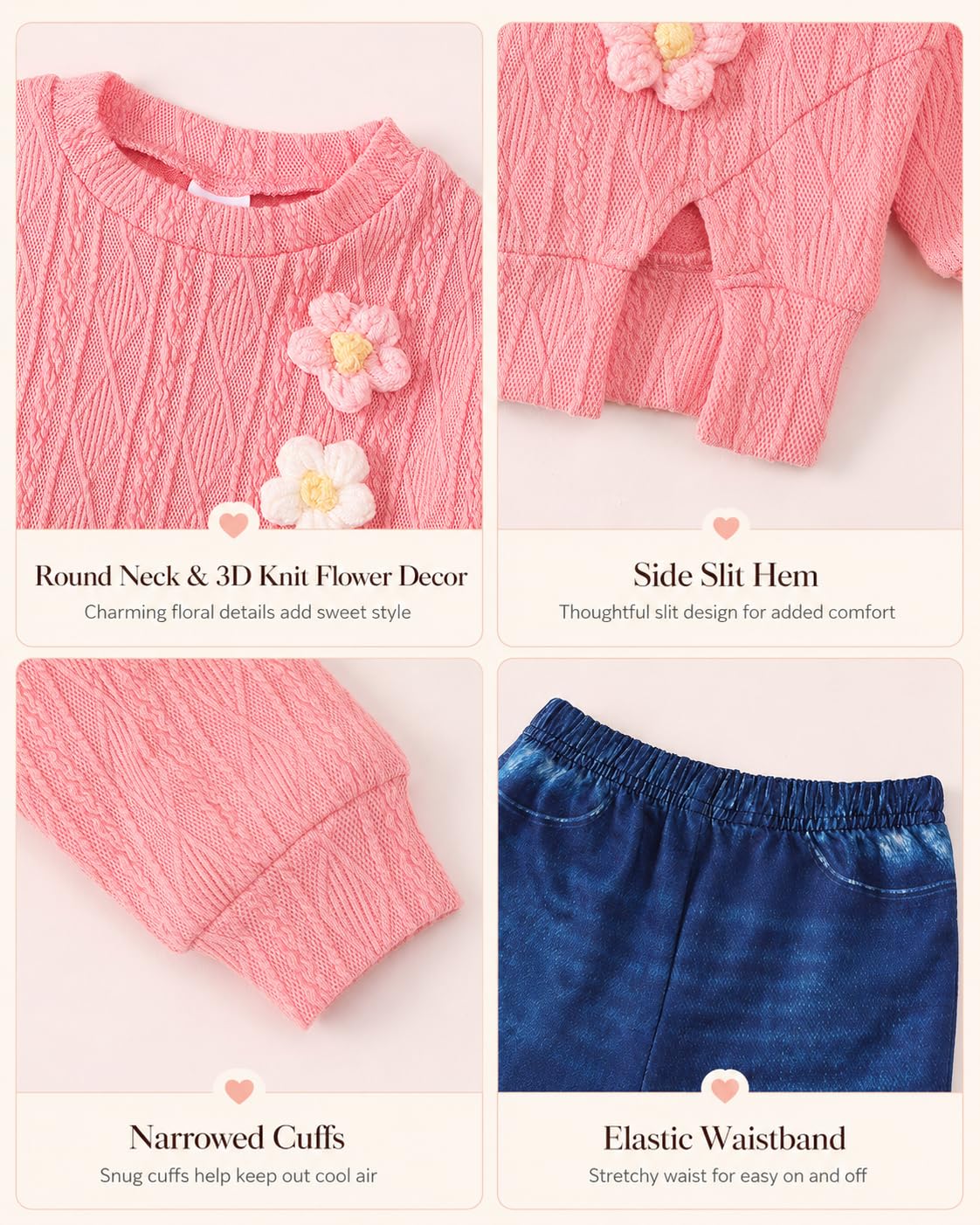 Renotemy Toddler Girl Clothes 3-4T Winter Little Girls Outfits Fall Gifts