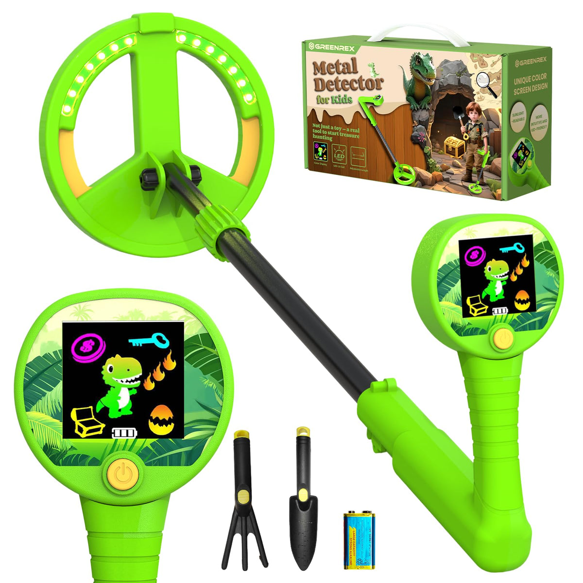 Metal Detector for Kids, Intuitive Color LCD Display, 6.7��� Glowing LED Coil, Kid-Safe Lightweight with Adjustable Handle & 4��� Precision Deepth, Perfect Educational Gift for Ki