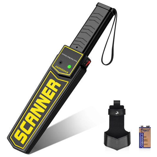 RANSENERS Handheld Metal Detector Wand,Security Wand,Portable Adjustable Sound & Vibration Alerts, Detect All Metal Products (Include Battery)