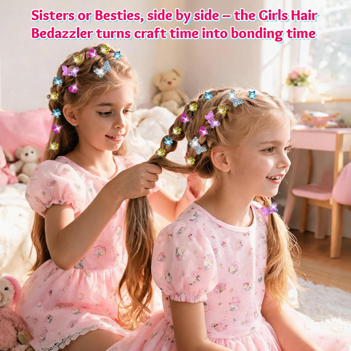 Pluspace Hair Gem Stamper Kit for Girls Ages 6-15, 600+ Hair Gems
