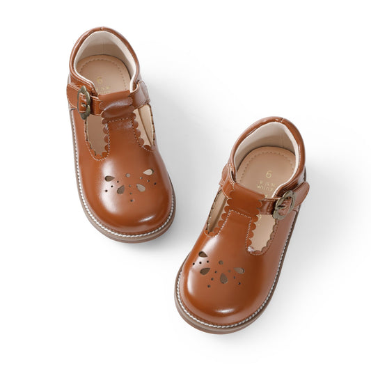 DREAM PAIRS Girls Mary Jane School Flat Dress Shoes,Brown,11 Little Kid