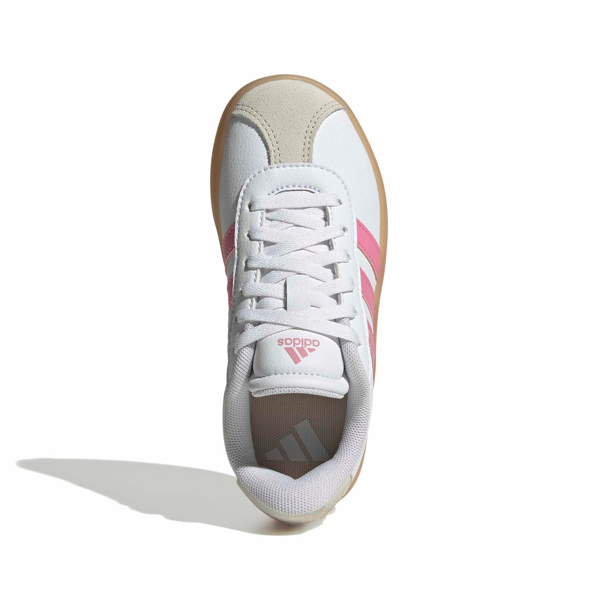 adidas Unisex-Kid's VL Court 3.0, White/Bliss Pink/Alumina, 12